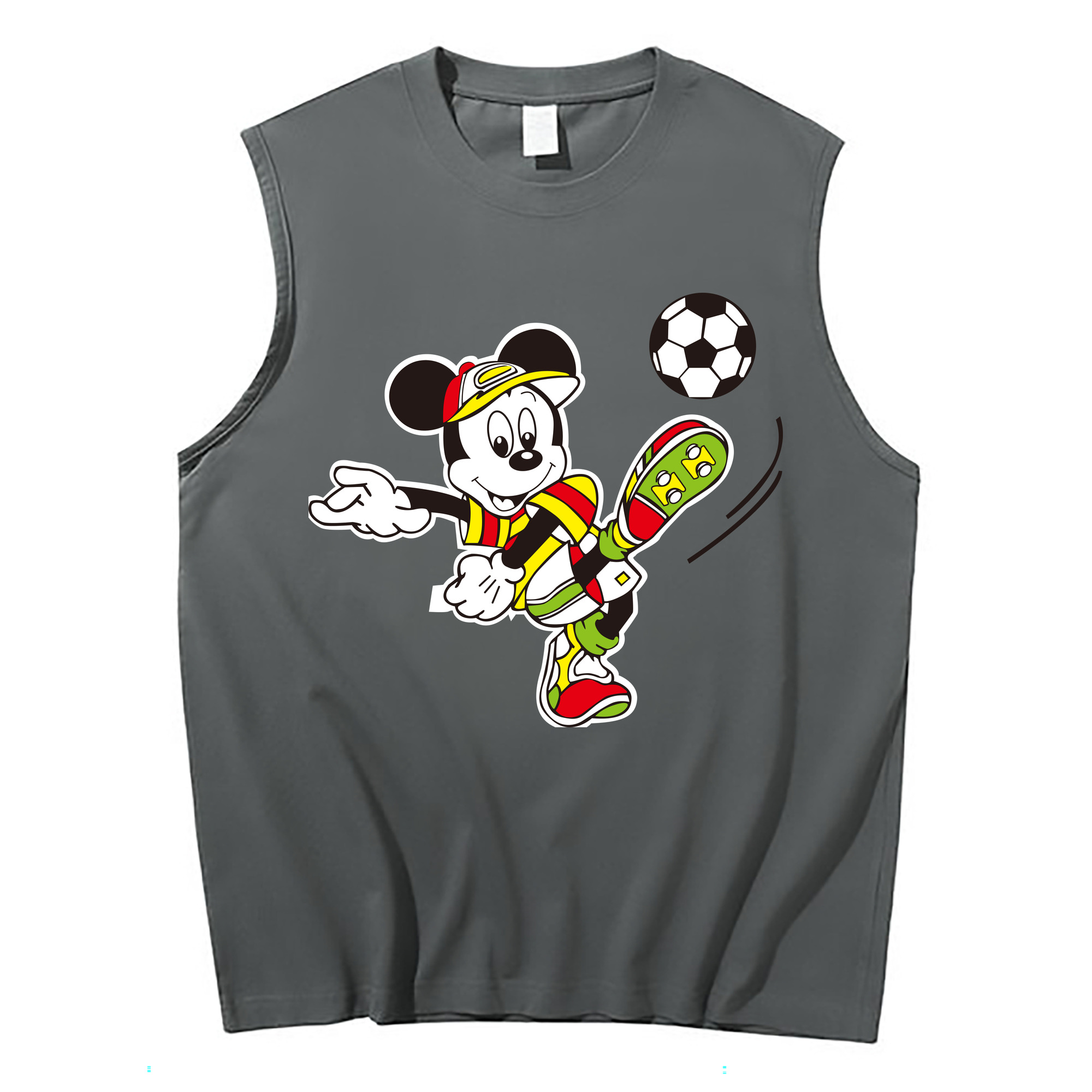 ミッキーマウス Mickey Mouse コットン100％タンクトップ（フロントプリント）